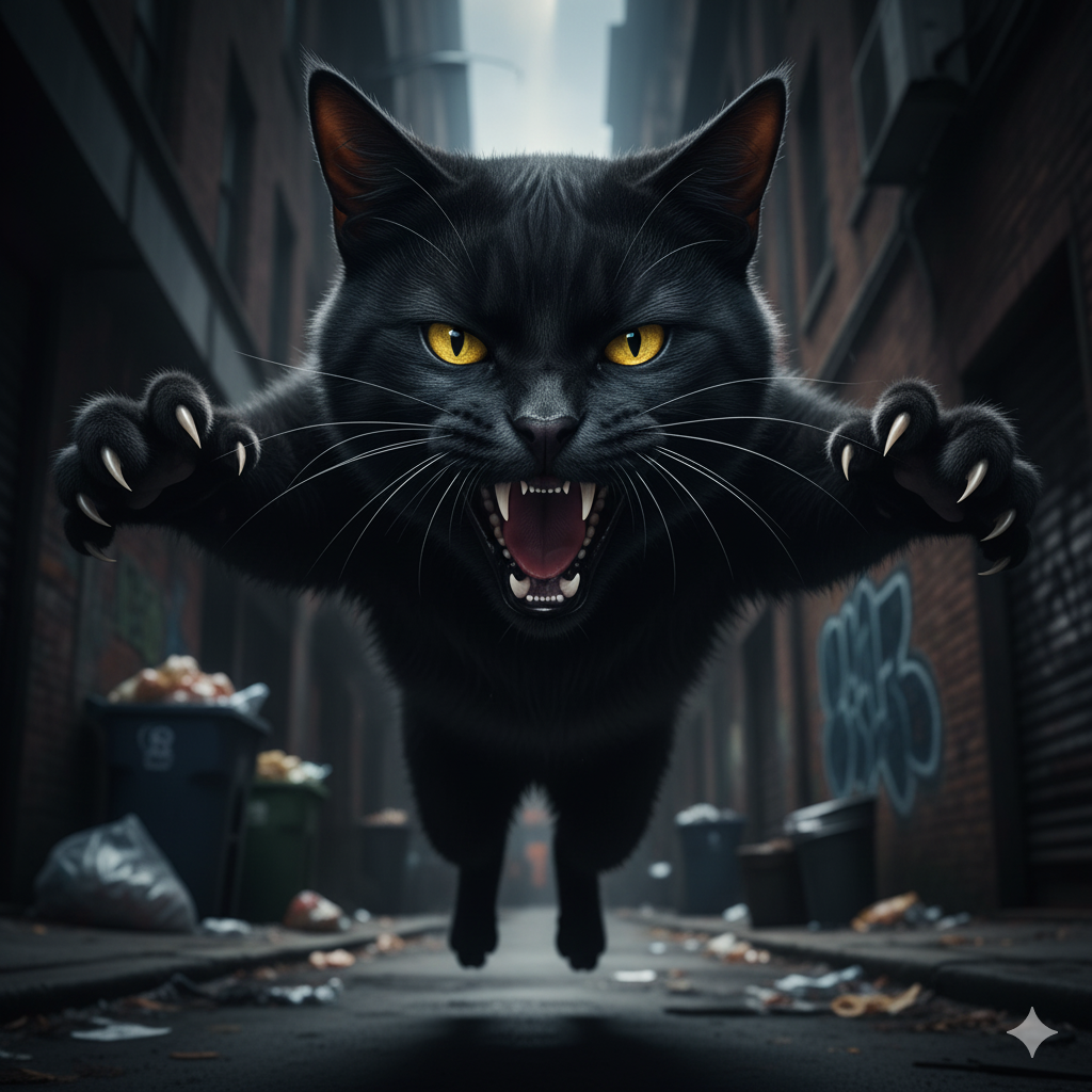 Sonhar com Gato Preto te Atacando